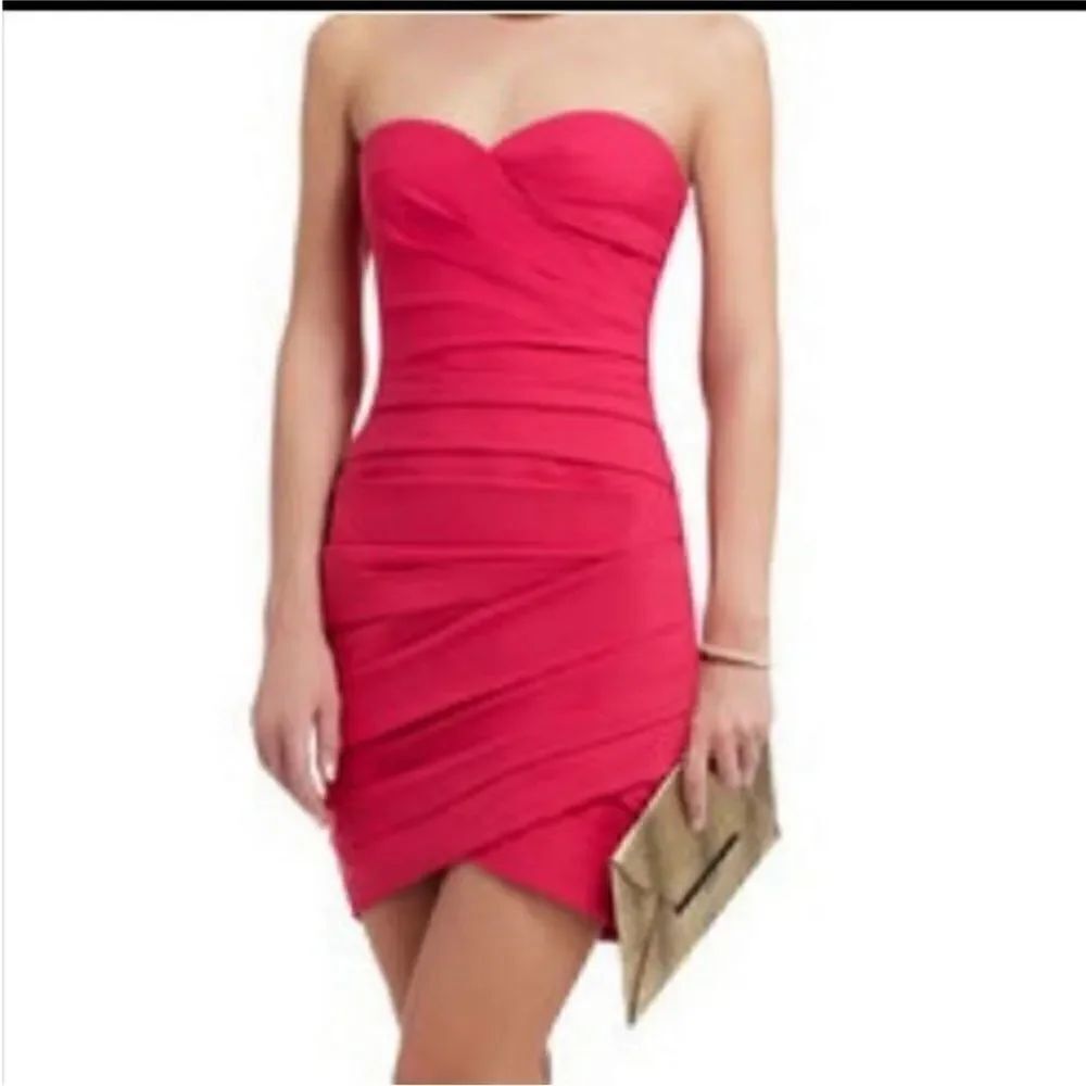 BCBGMaxAzria Strapless Pink Dress, US0